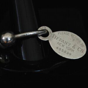 Tiffany & Co. Sterling Silver Key Ring With Charm - 925